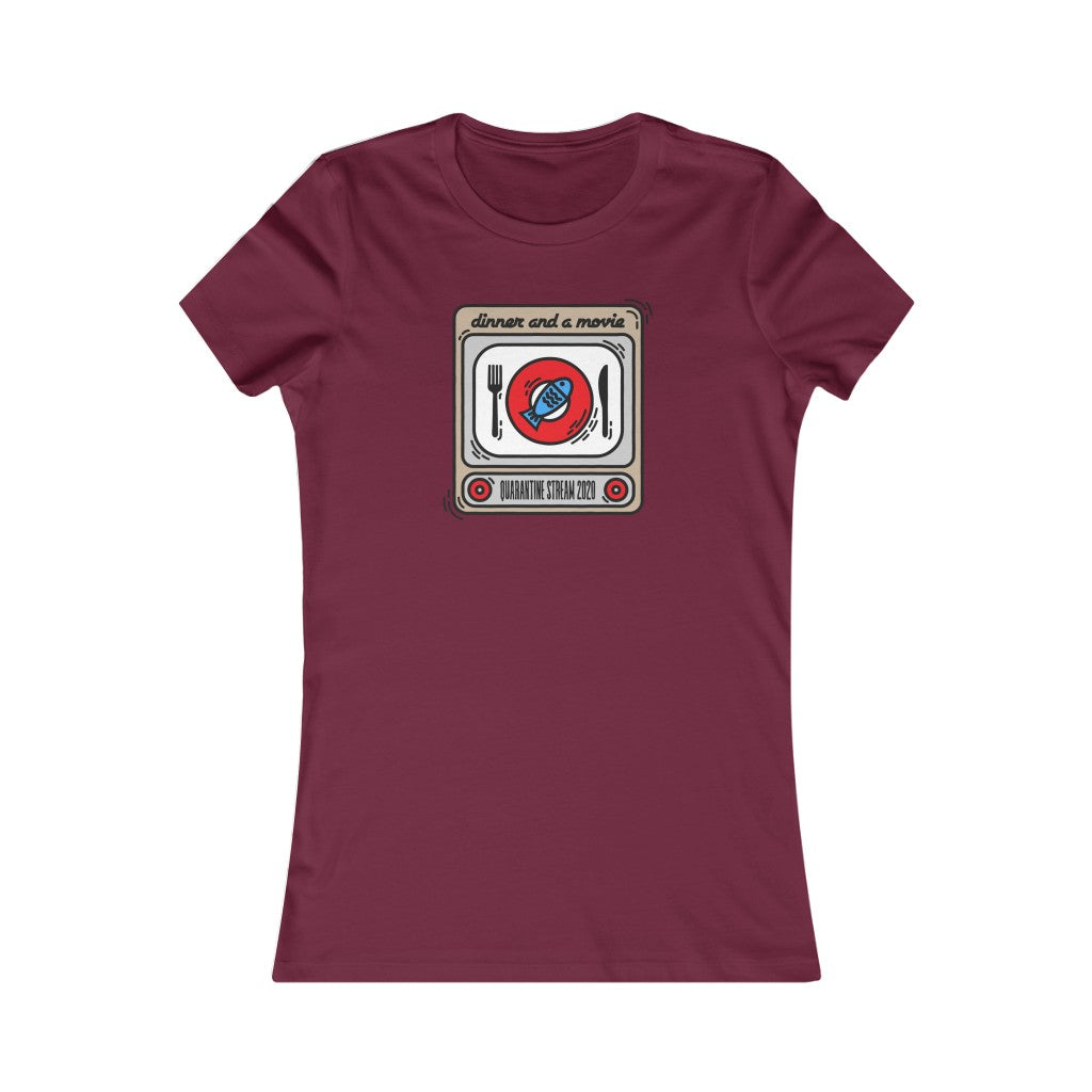 DINNER AND A MOVIE Quarantine Stream - Women's Bella Canvas Tee - Simplewear Phish