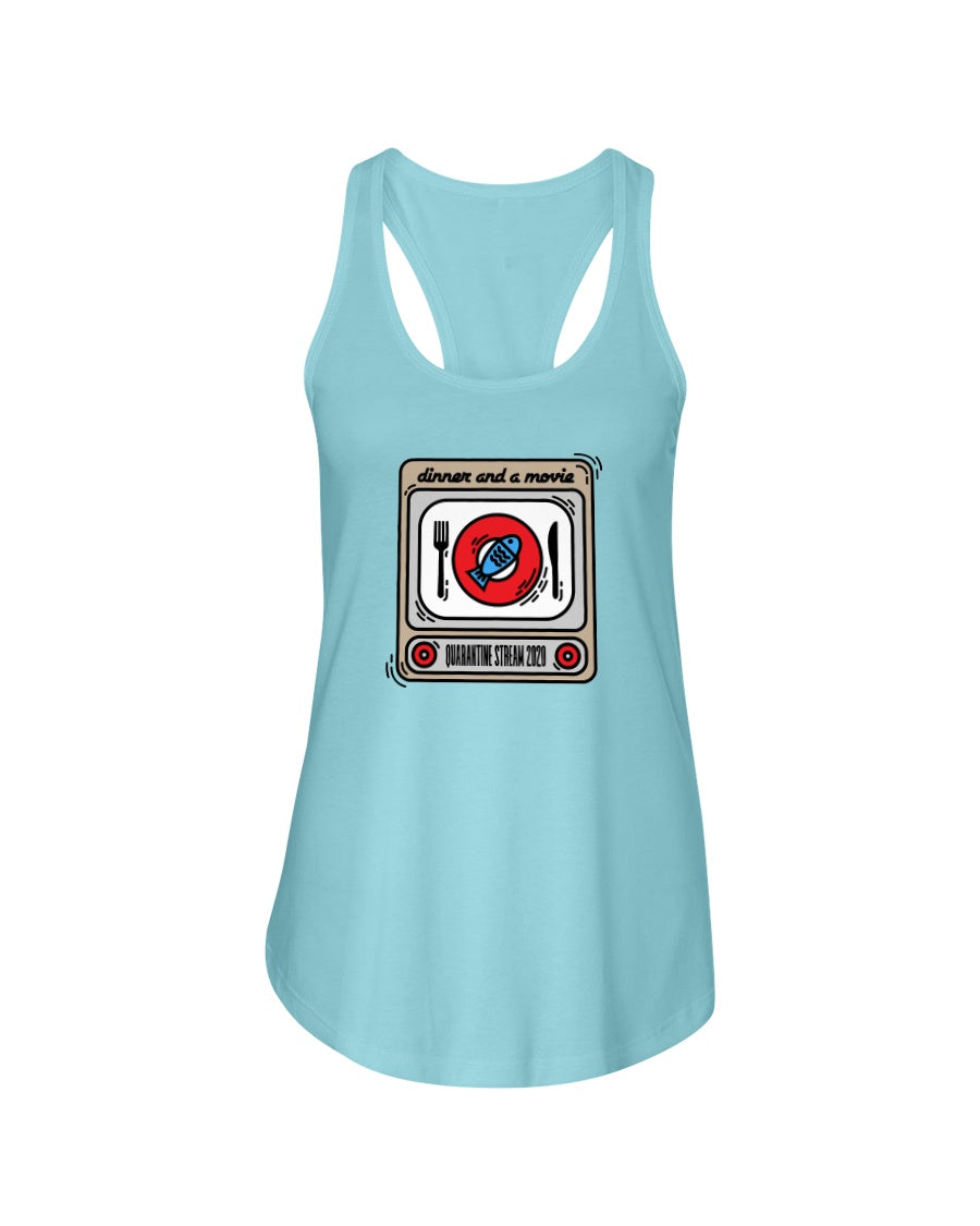 DINNER AND A MOVIE Quarantine Stream - Women's Racerback Tank - Simplewear Phish