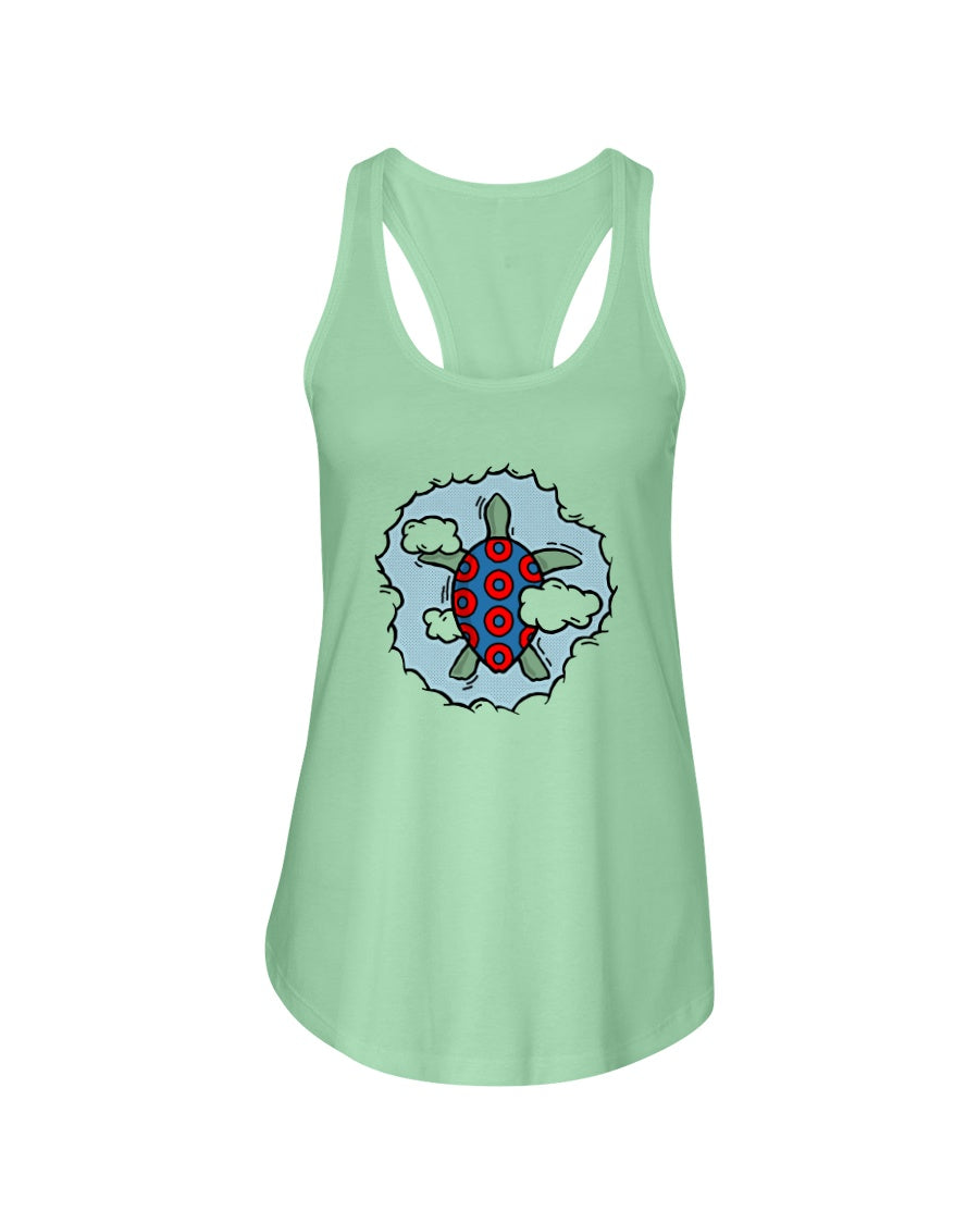 TURTLE IN THE CLOUDS - Women's Racerback Tank - Simplewear Phish