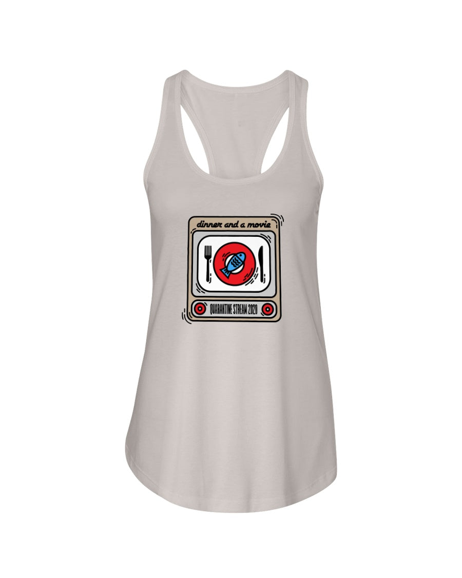 DINNER AND A MOVIE Quarantine Stream - Women's Racerback Tank - Simplewear Phish