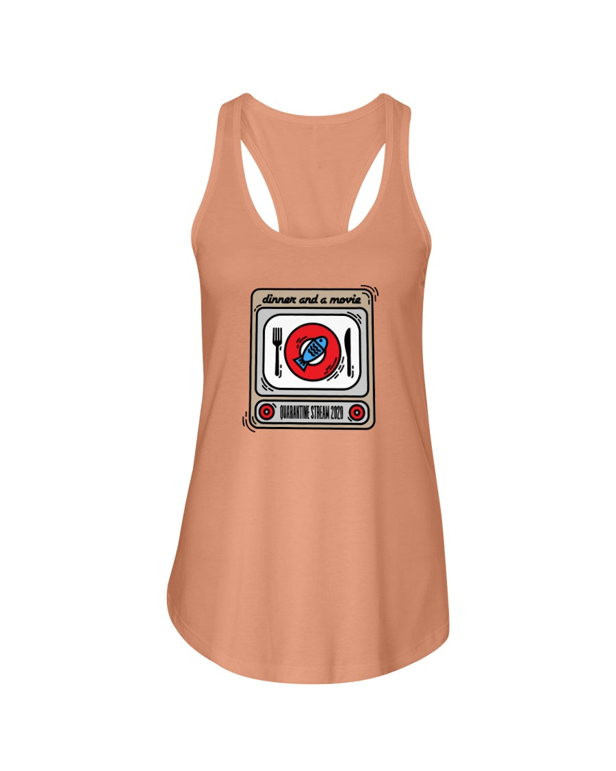 DINNER AND A MOVIE Quarantine Stream - Women's Racerback Tank - Simplewear Phish