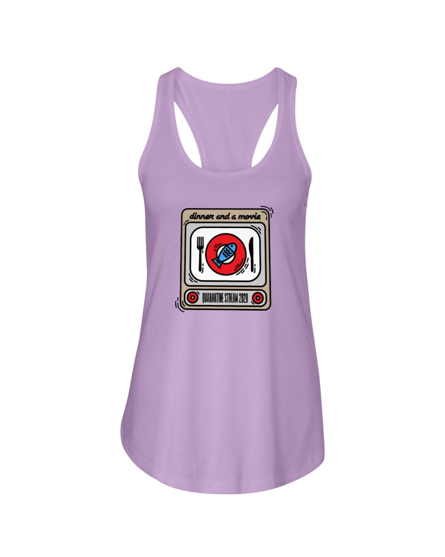 DINNER AND A MOVIE Quarantine Stream - Women's Racerback Tank - Simplewear Phish