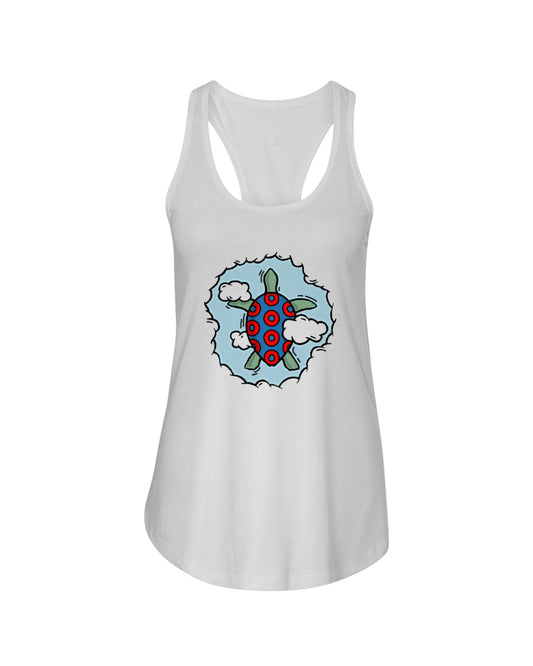 TURTLE IN THE CLOUDS - Women's Racerback Tank - Simplewear Phish