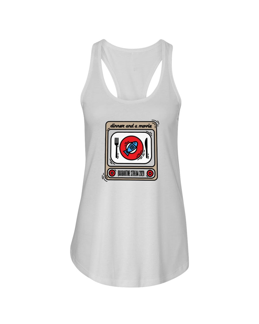 DINNER AND A MOVIE Quarantine Stream - Women's Racerback Tank - Simplewear Phish