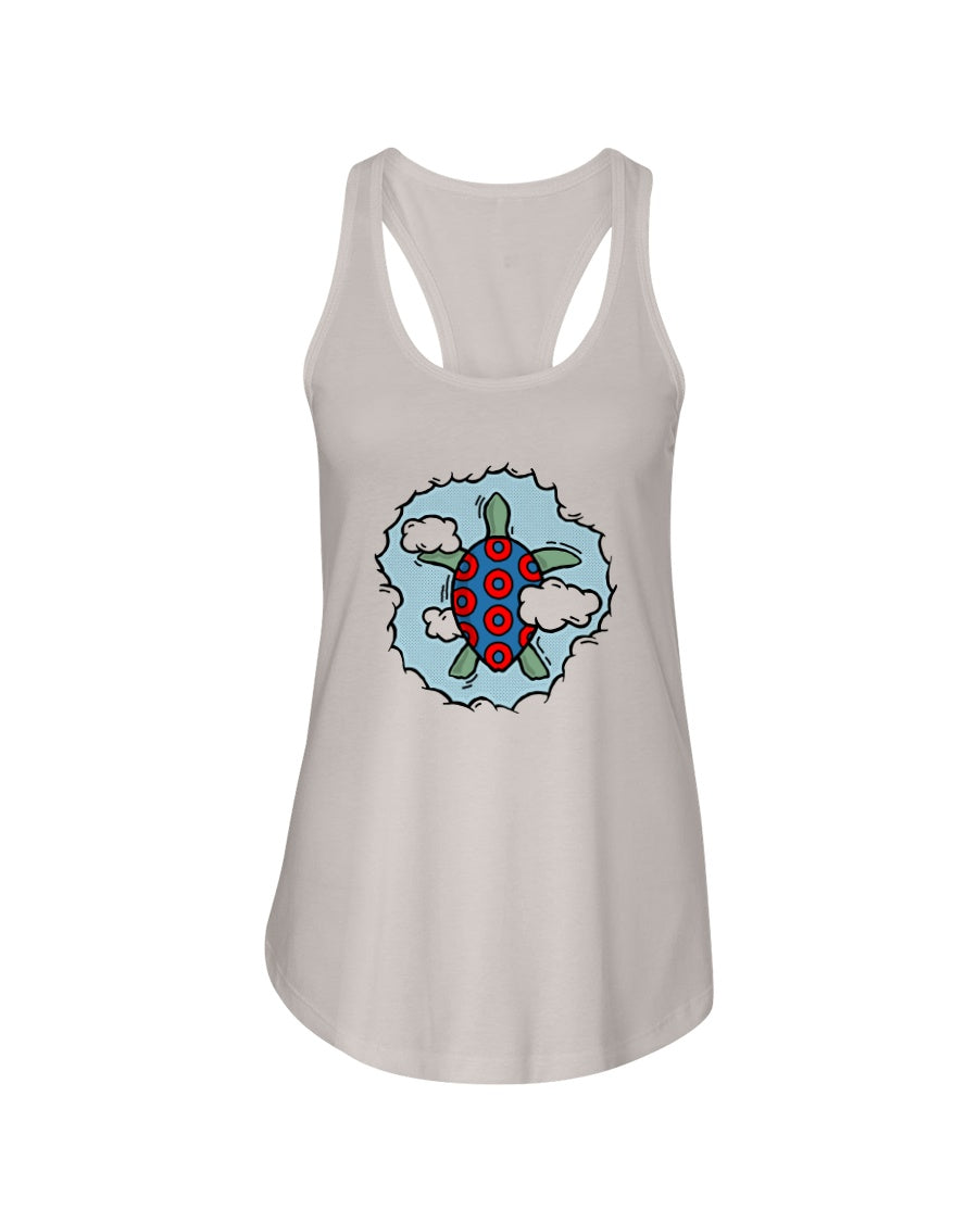 TURTLE IN THE CLOUDS - Women's Racerback Tank - Simplewear Phish