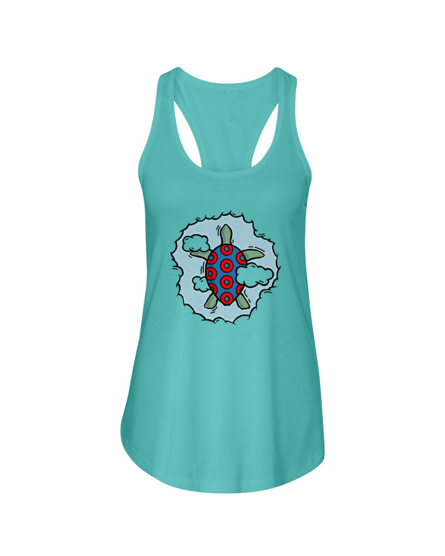 TURTLE IN THE CLOUDS - Women's Racerback Tank - Simplewear Phish