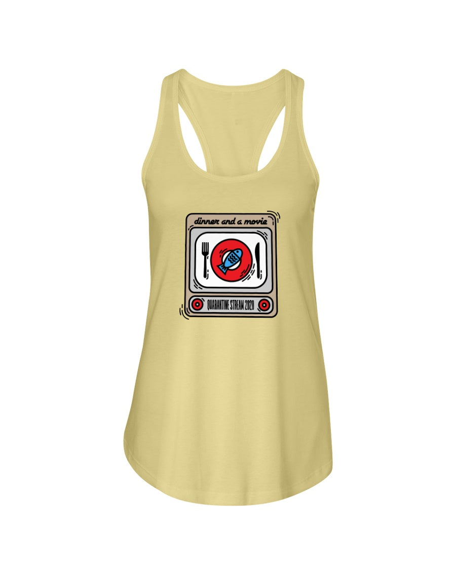 DINNER AND A MOVIE Quarantine Stream - Women's Racerback Tank - Simplewear Phish