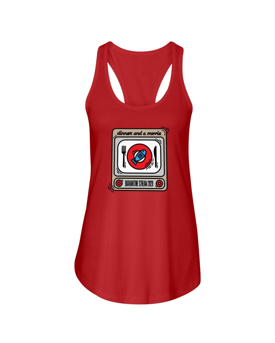 DINNER AND A MOVIE Quarantine Stream - Women's Racerback Tank - Simplewear Phish