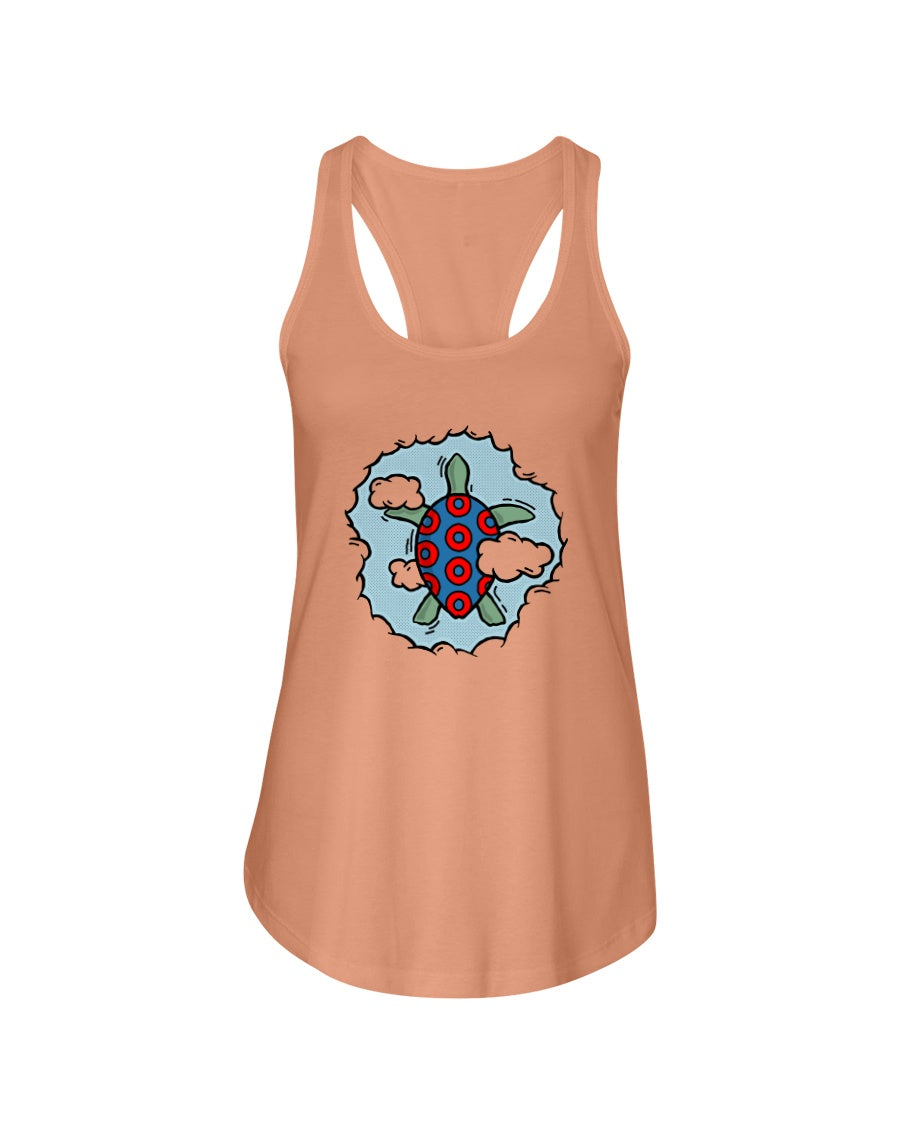 TURTLE IN THE CLOUDS - Women's Racerback Tank - Simplewear Phish