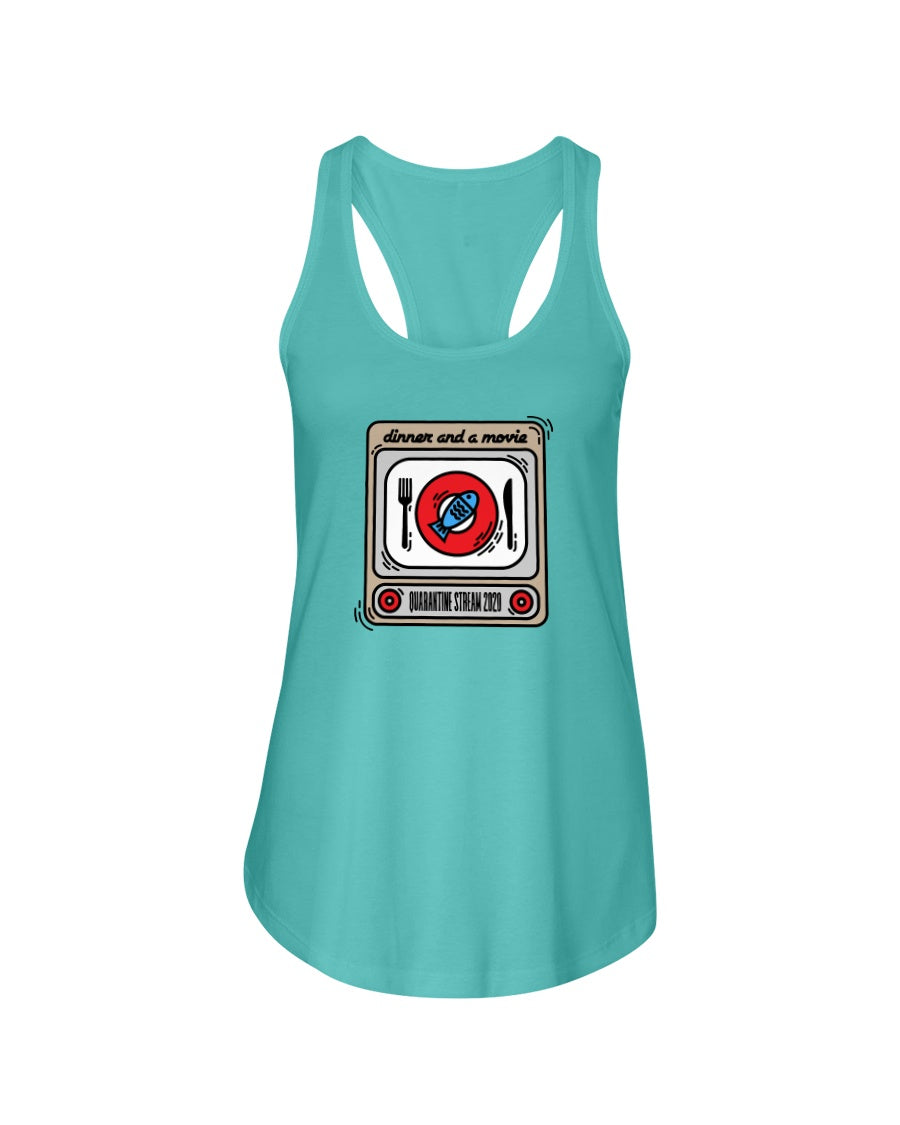 DINNER AND A MOVIE Quarantine Stream - Women's Racerback Tank - Simplewear Phish