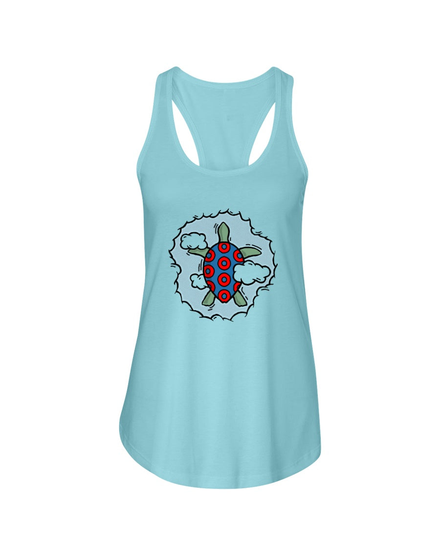 TURTLE IN THE CLOUDS - Women's Racerback Tank - Simplewear Phish