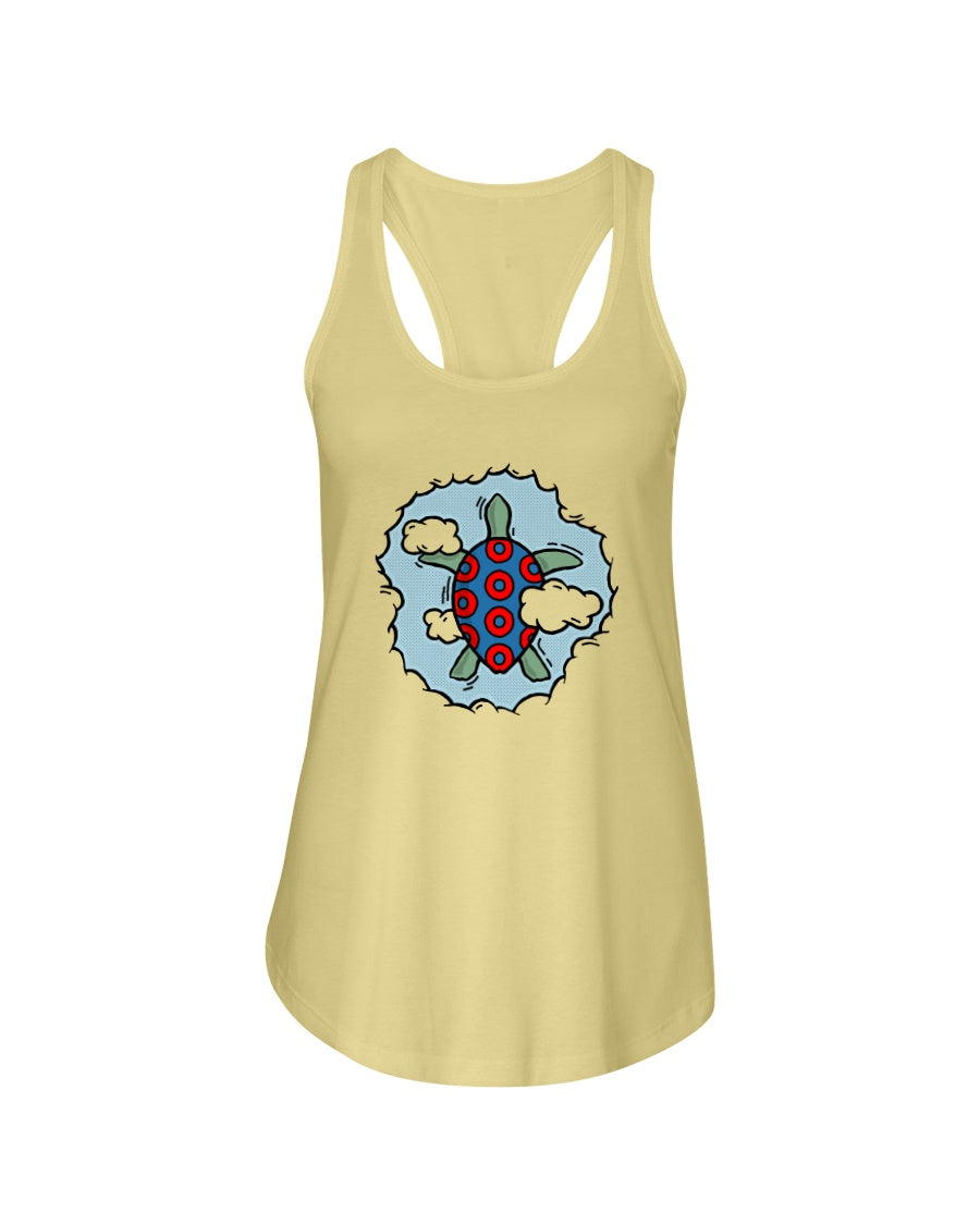 TURTLE IN THE CLOUDS - Women's Racerback Tank - Simplewear Phish